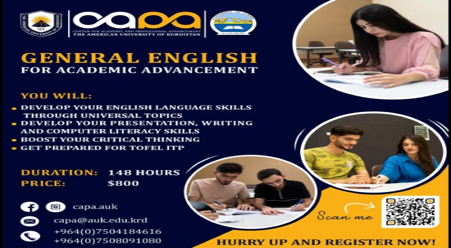 The University Of Zakho Is Announcing Numerous Courses in Cooperation with the American University of Kurdistan