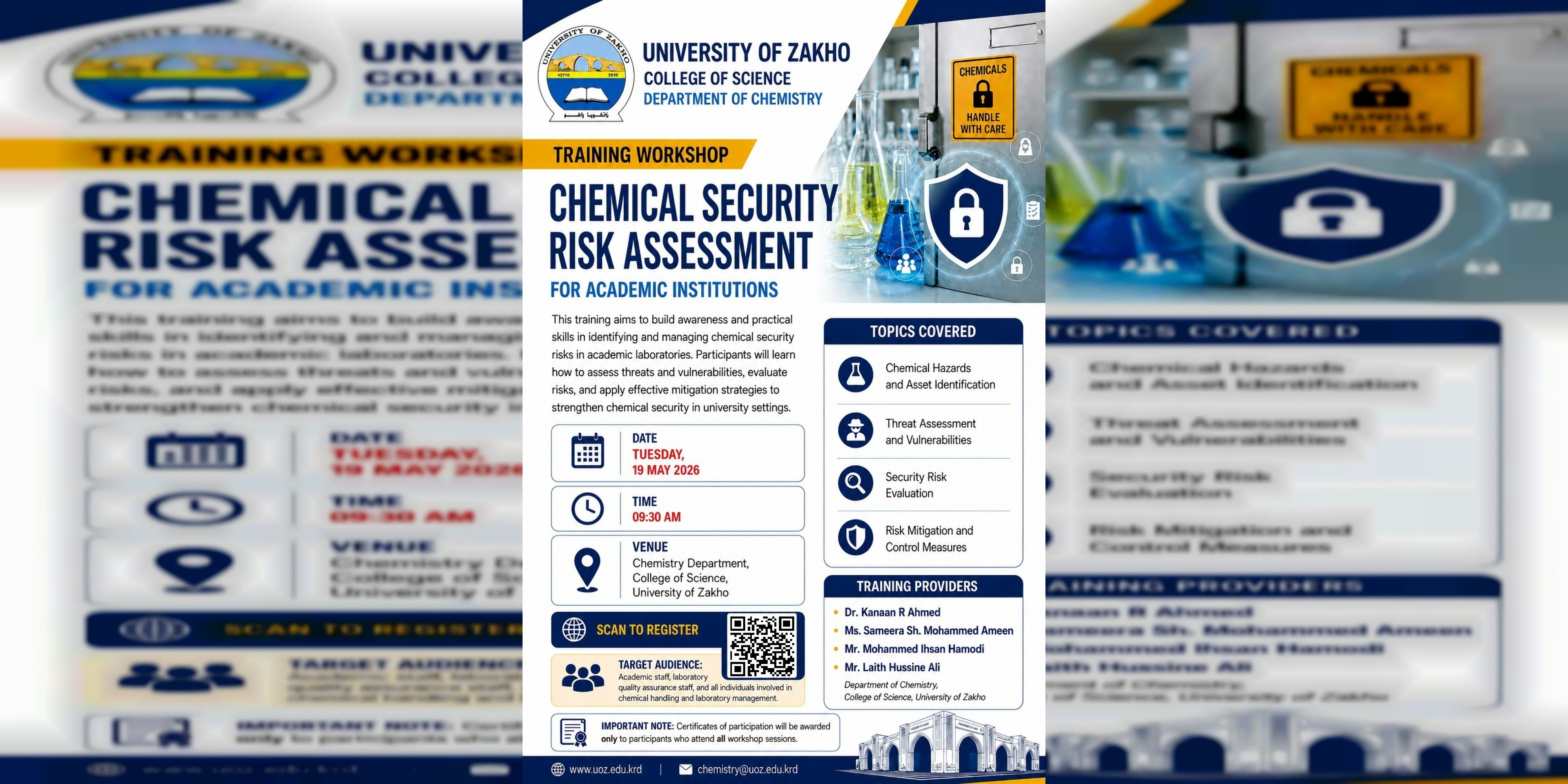 Department of Chemistry to Organize Scientific Workshop at the University of Zakho