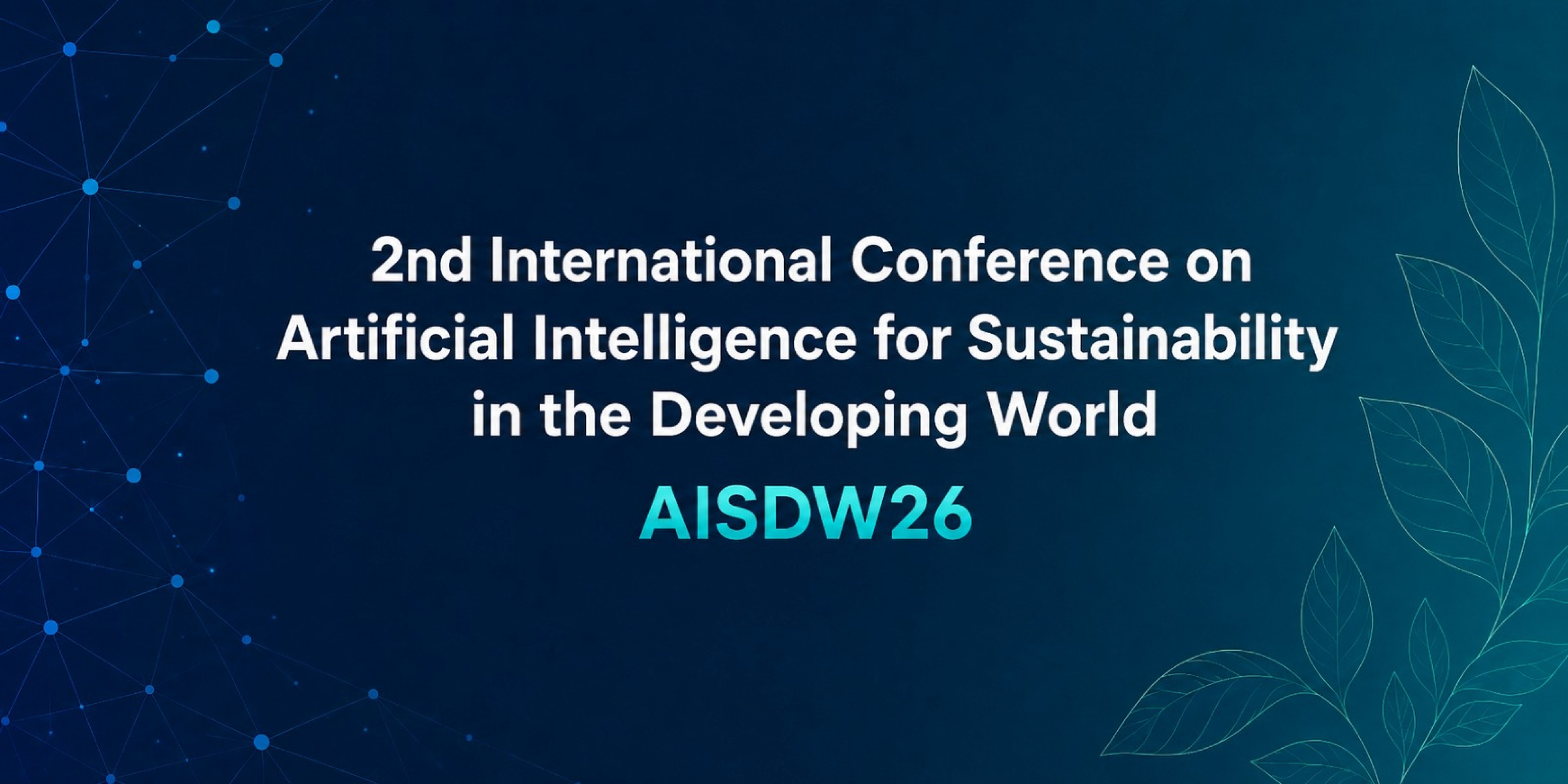 AISDW26: Advancing Artificial Intelligence for Sustainable Development