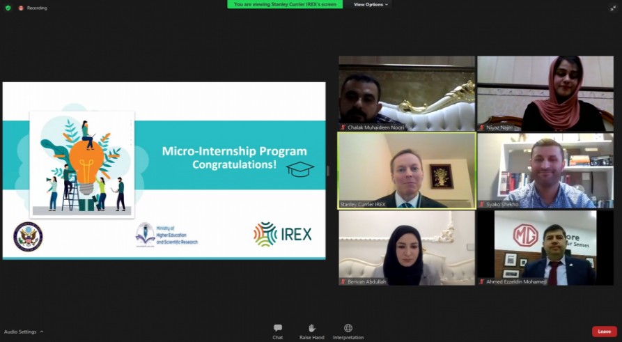 The graduation ceremony of the Micro_internship program of 2021 which is arranged by the IREX Organization was held online