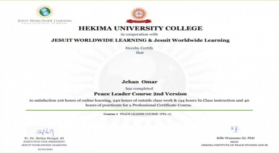 A Lecturer from the University of Zakho Participated in Peace Leaders Course-2nd Version