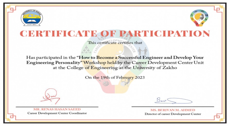 PRESENTING THE CERTIFICATES OF THE WORKSHOP HELD IN THE COLLEGE OF ENGINEERING