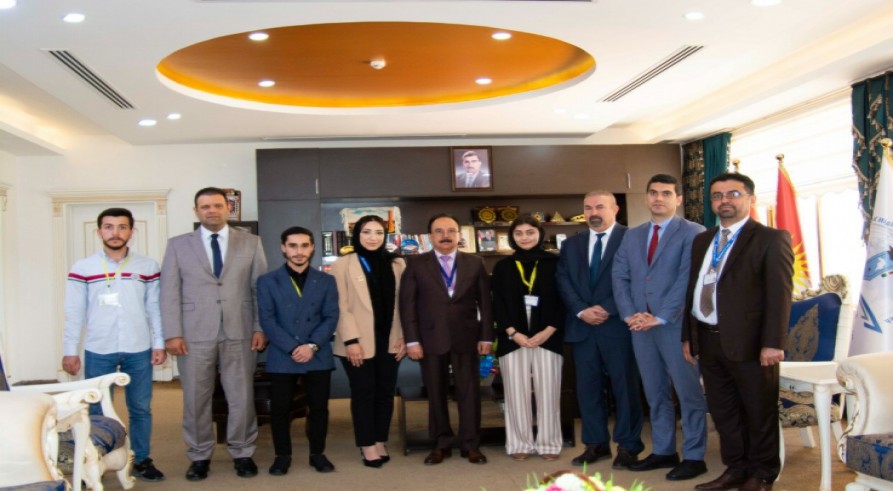 The President of the University of Zakho Distributed Letters of Gratitude and Appreciation for the Team that Participated in the International Scientific Competition