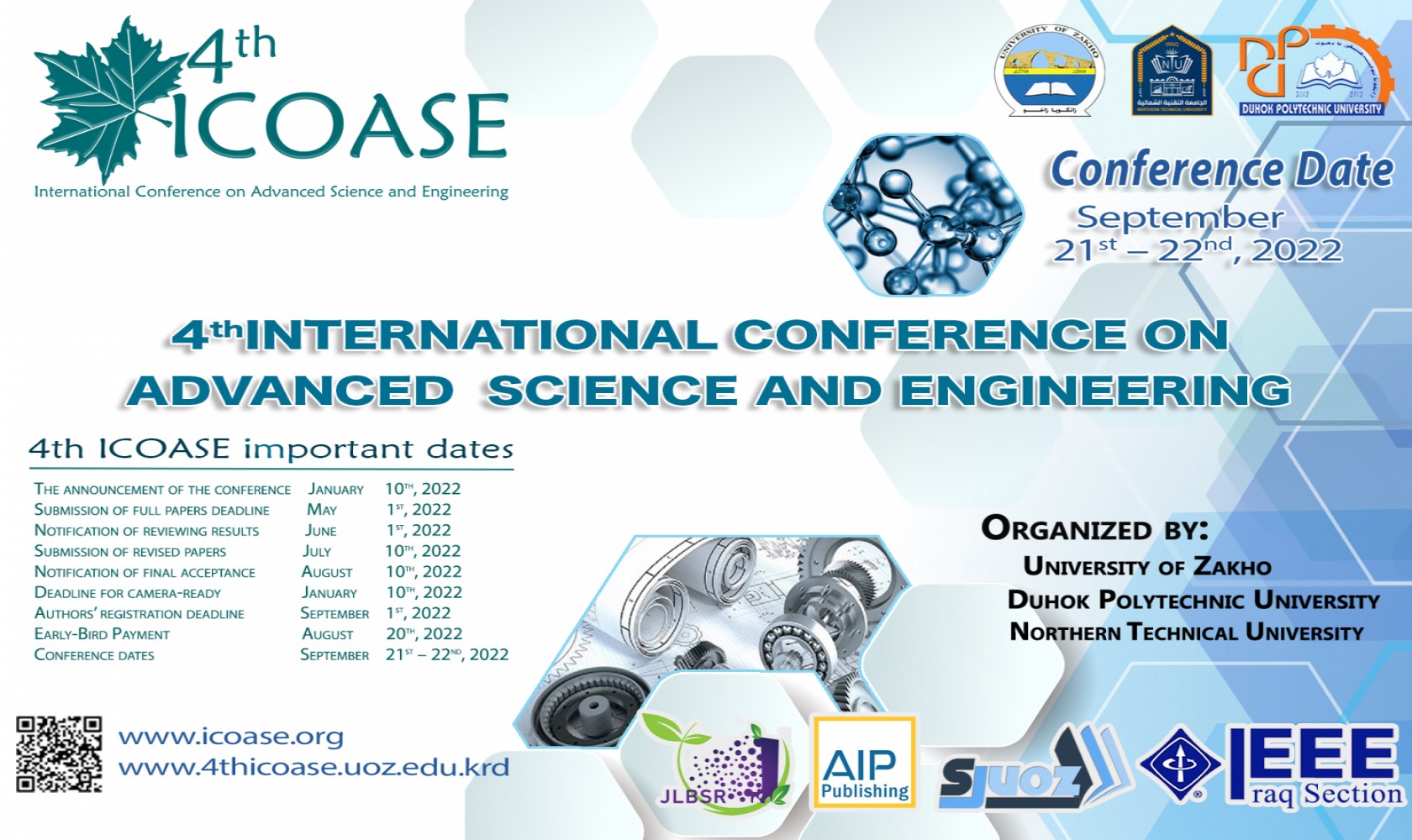 The 4th International Conference on Advanced Science and Engineering (2022 ICOASE)